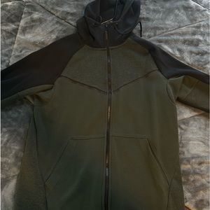 Nike tech hoodie. Black and olive green
